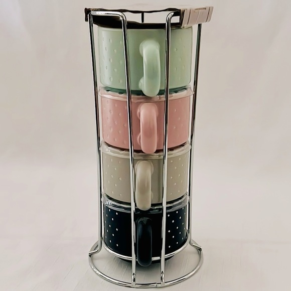 Sheffield Home / 4~Espresso Mugs With Holder - Picture 5 of 7